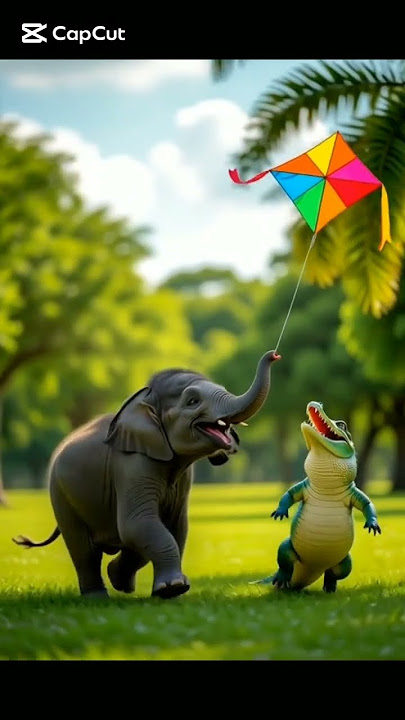 Sky High Fun with Elephant and Alligator#KiteFlying #ElephantLove#AlligatorAdventures #video #viral