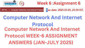 NPTEL Computer Networks and Internet Protocol Week 6 Assignment Solutions | Jan- Apr 2025