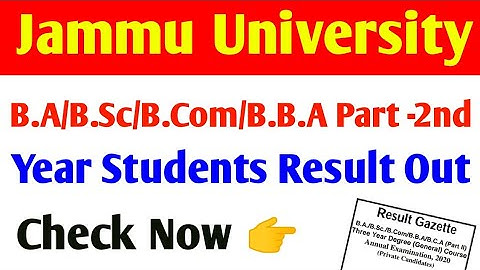 Jammu University B.A/B.Sc/B.Com/B.B.A Part -2nd Year students result out check now complete result