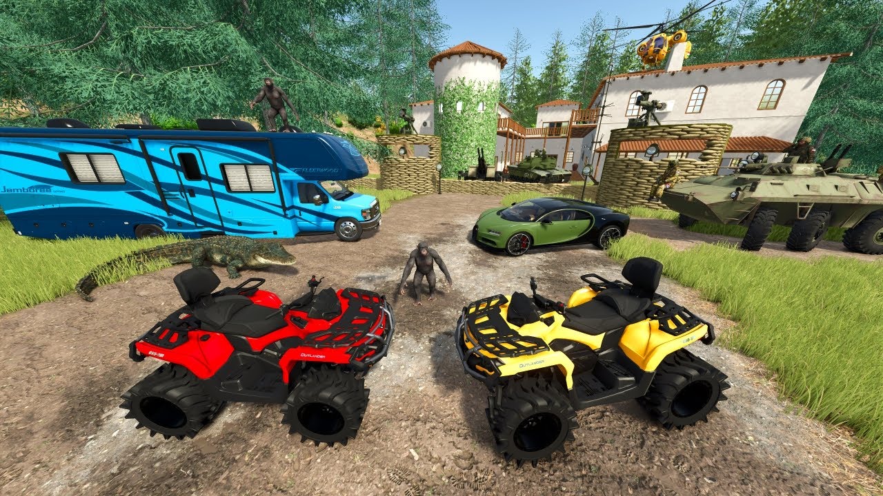 Finding Abandoned Mansion with Army Tanks | Farming Simulator 25