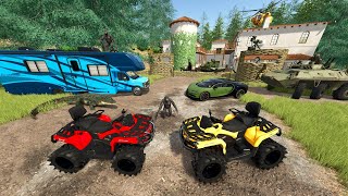 Finding Abandoned Mansion with Army Tanks | Farming Simulator 25 screenshot 2