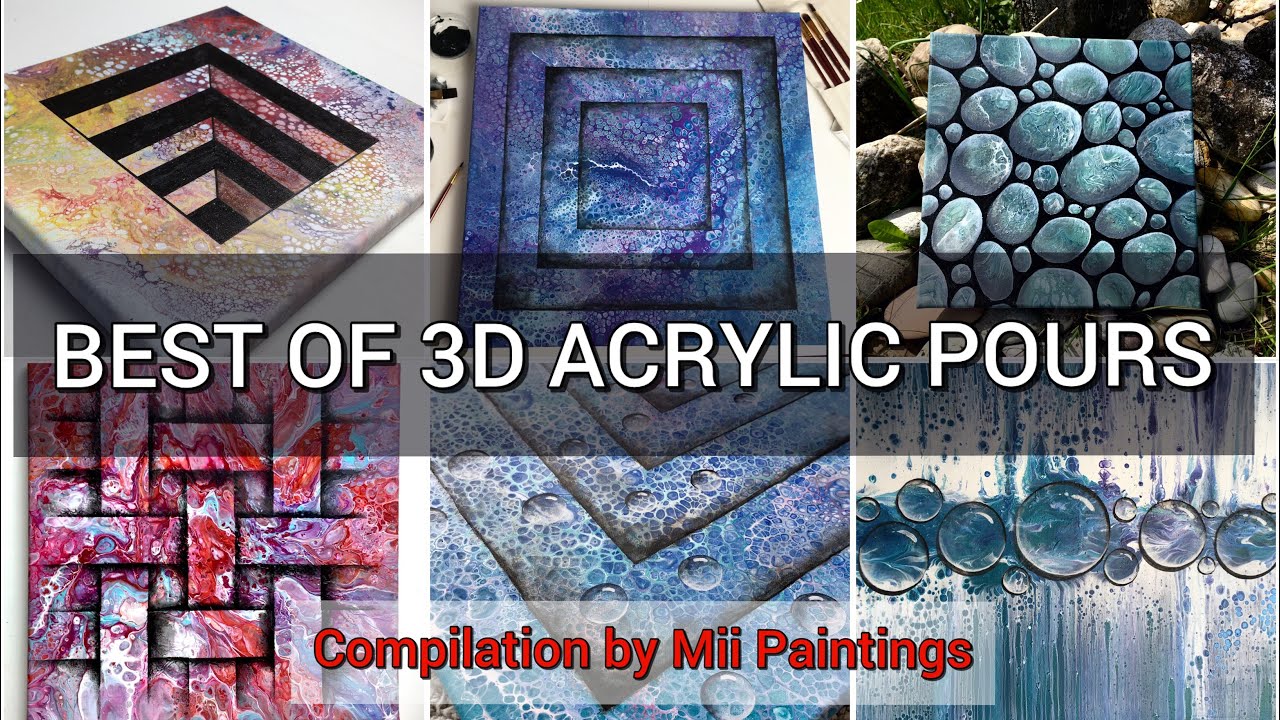 Best of 3D Acrylic pours compilation by Mii paintings