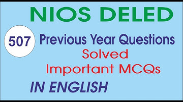 Nios deled 507 important mcq in english