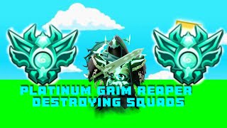 PLATINUM GRIM REAPER destrying squads.. (Roblox Bedwars)