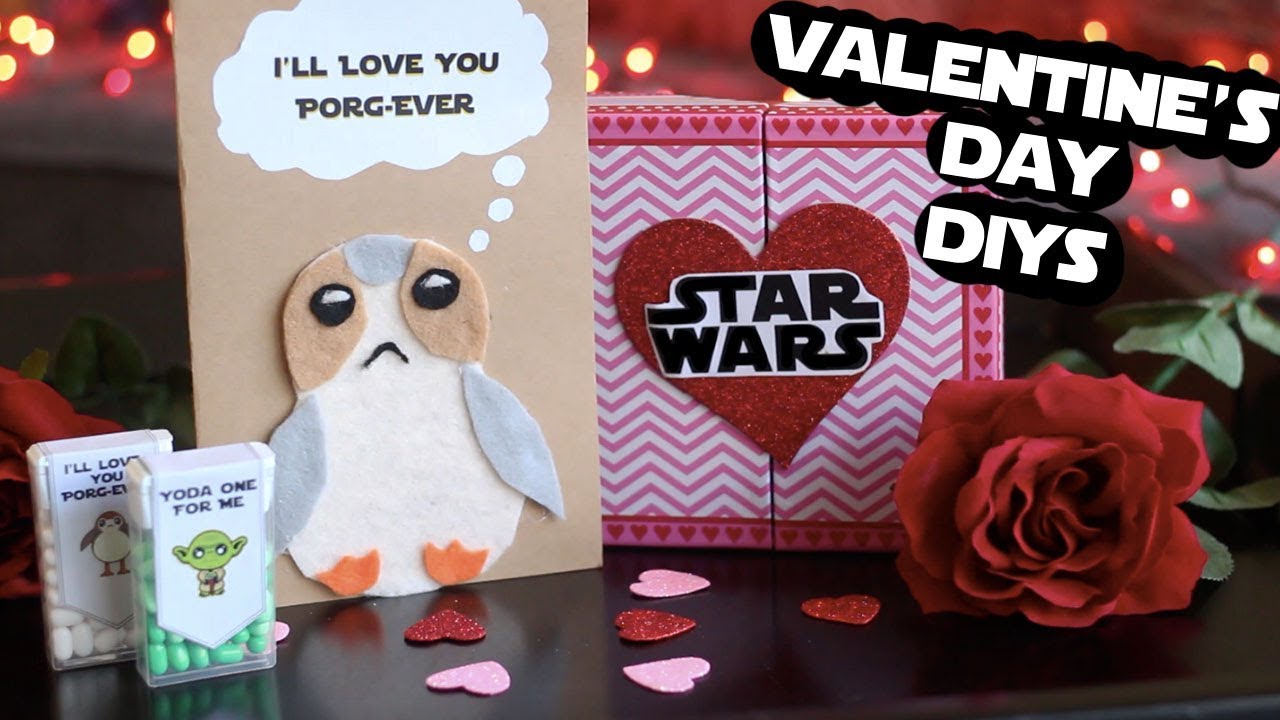 Diy Star Wars Valentines Day Gifts Porg Card Chocolates More Youtube