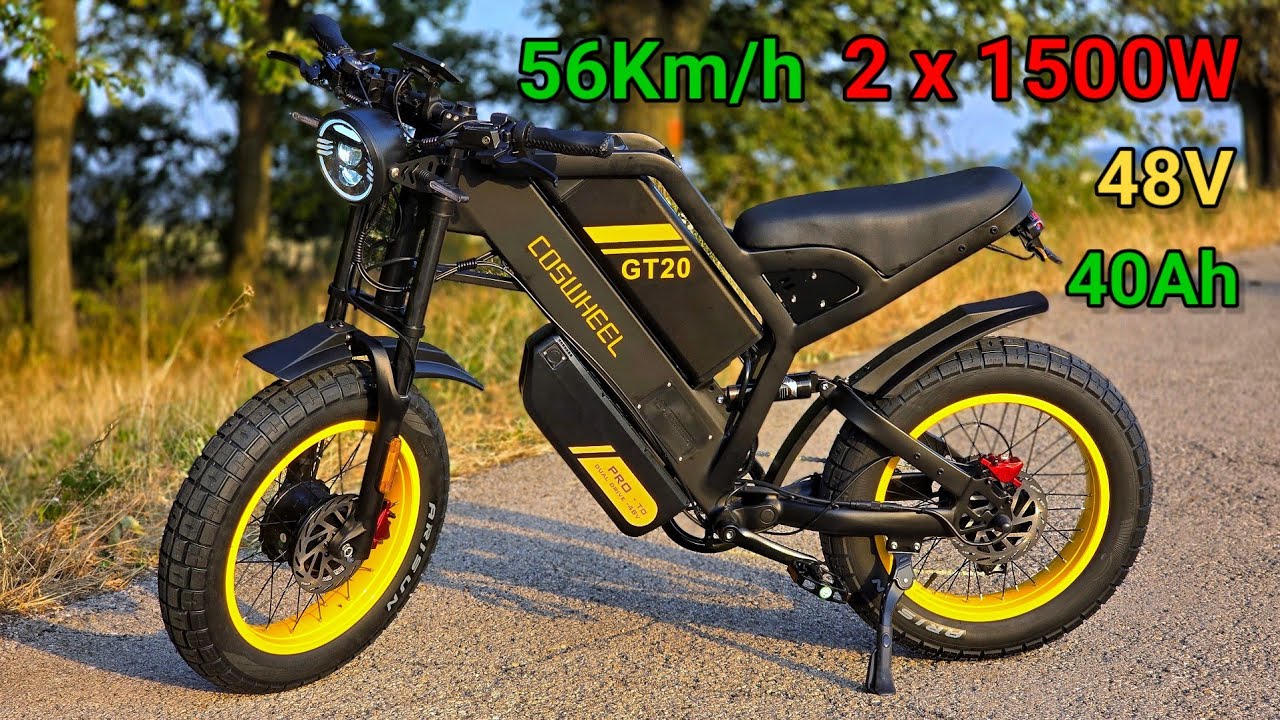 Coswheel GT20 Pro 48V 3000W eBike with 1.92KWh Dual LiIon Battery
