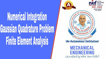 Numerical Integration | Gaussian Quadrature Problems | Finite Element Analysis