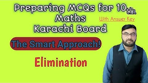 MCQs for 10th Class Maths | Elimination | Karachi Board | With Sir Shahid