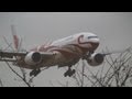 Storm!! Air China Boeing 777-200 Crosswind Landing at Narita