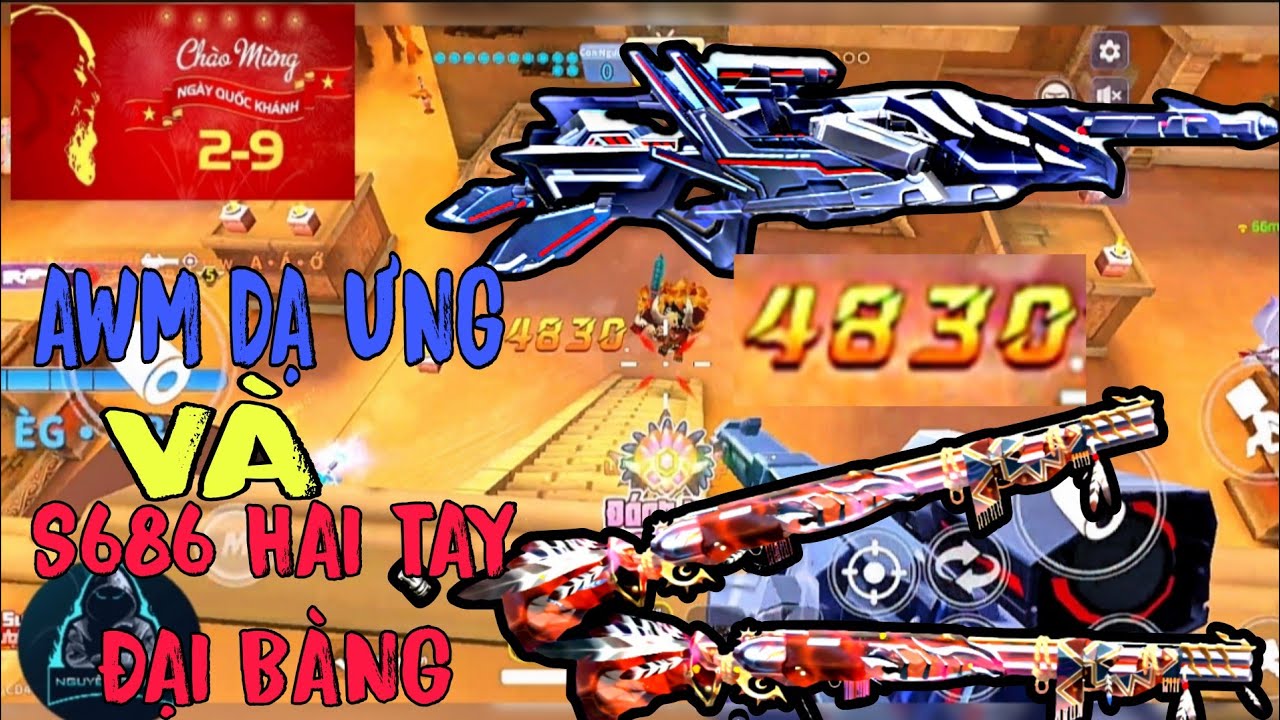 Mini World Royale - AWM dạ ưng kết hợp cùng S686 hai tay đại bàng