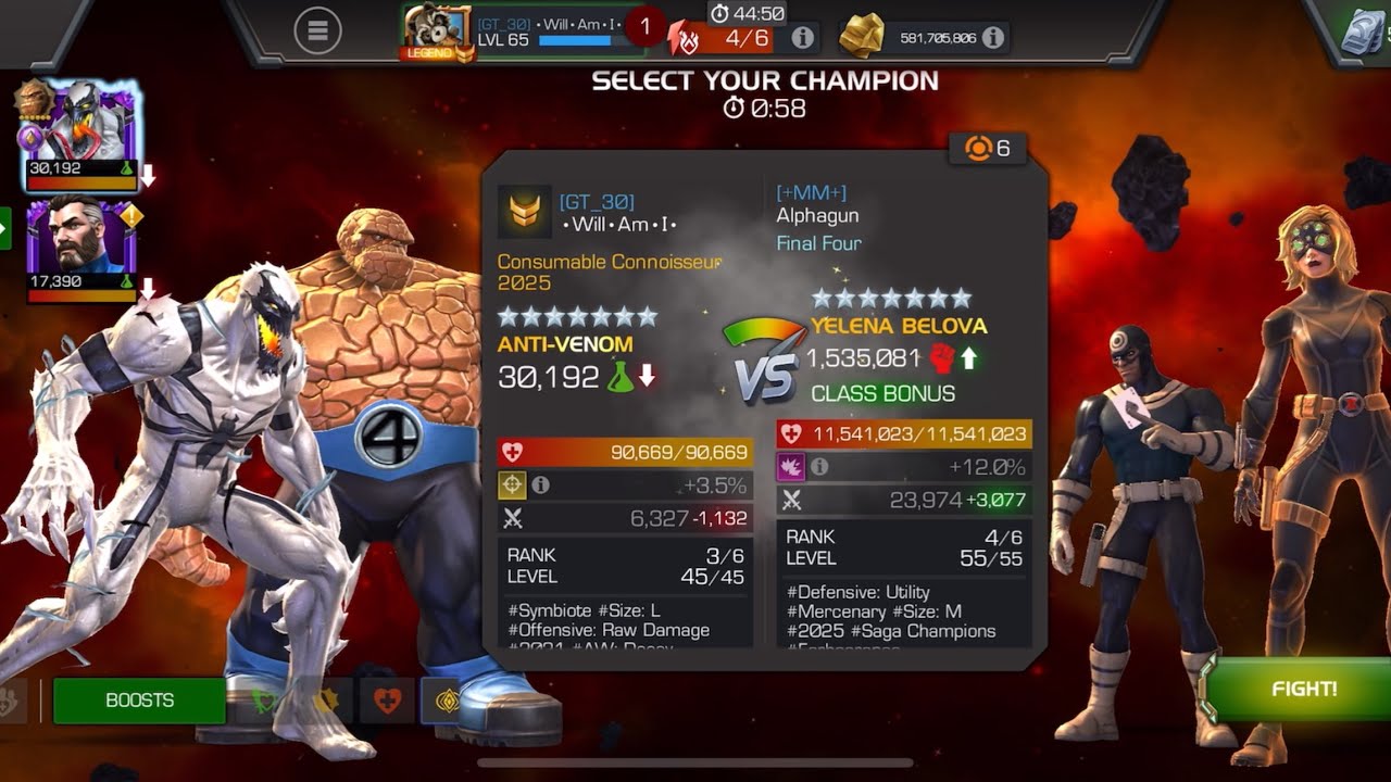 Bigger Thing Season W9. Anti-Venom vs Yelena Belova on Node 3