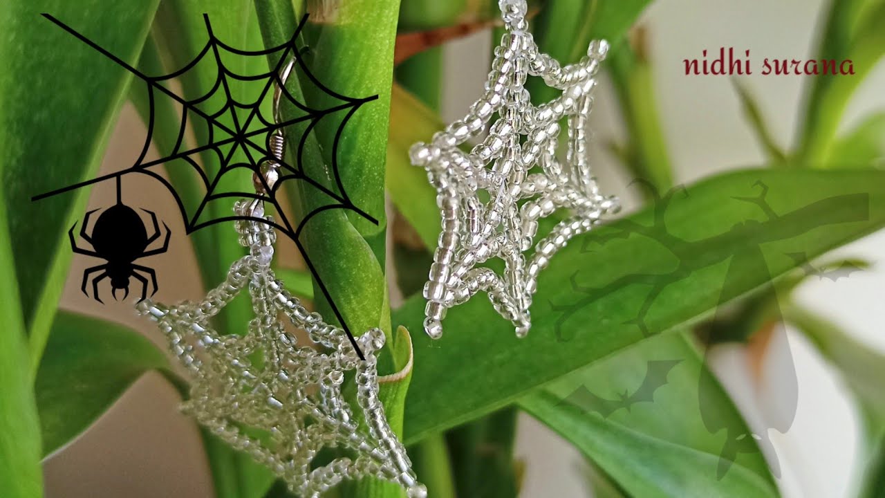 ⚜️Halloween Special Spider Web Earrings/How to make Seed bead Jewelry/Pendientes/Tutorial diy