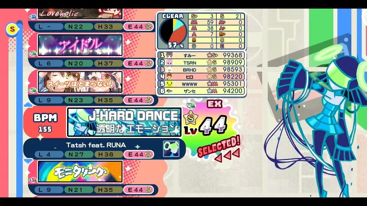 pop'n music](J-HARD DANCE) 透明なエモーション [EX](FULL COMBO
