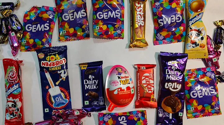 ASMR Most Popular Candys / some lots of colorful rainbow lollipop candy / unpacking chocolate eat