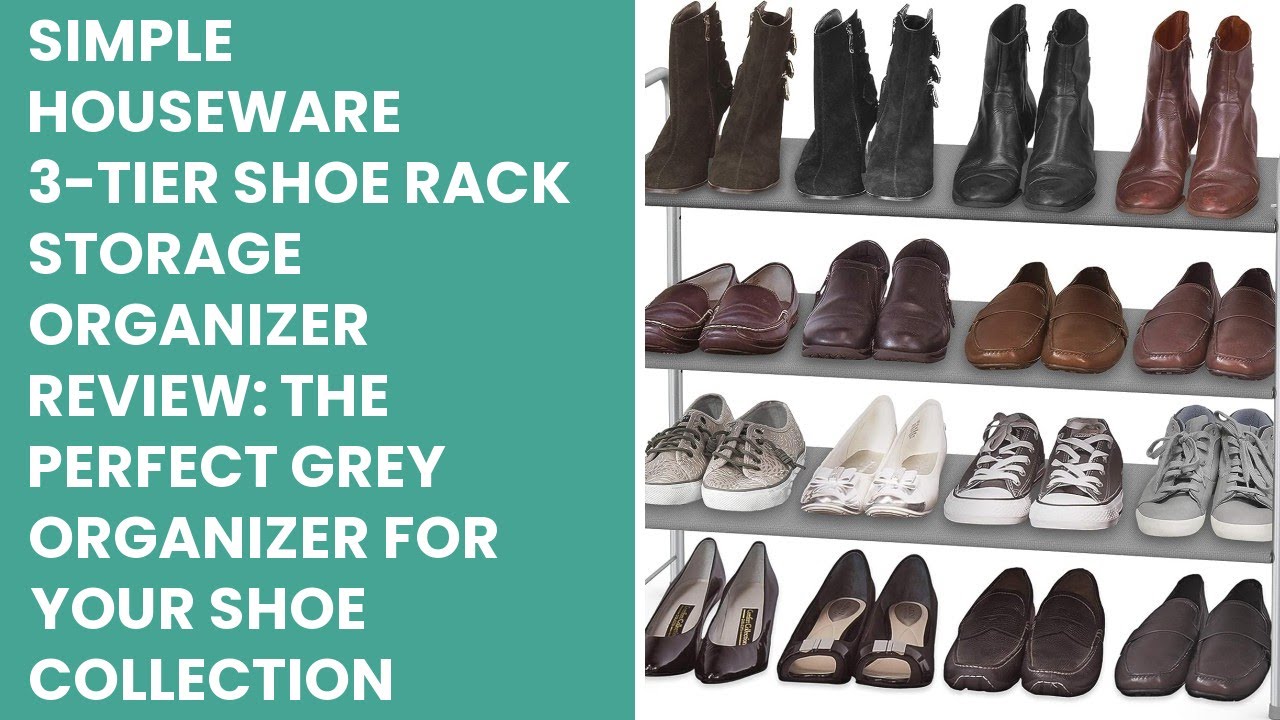 Simple Houseware 3 Tier Shoe Rack Storage Organizer Gray NEW