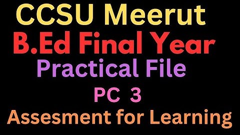 b.ed final year PC 3 assessment for learning