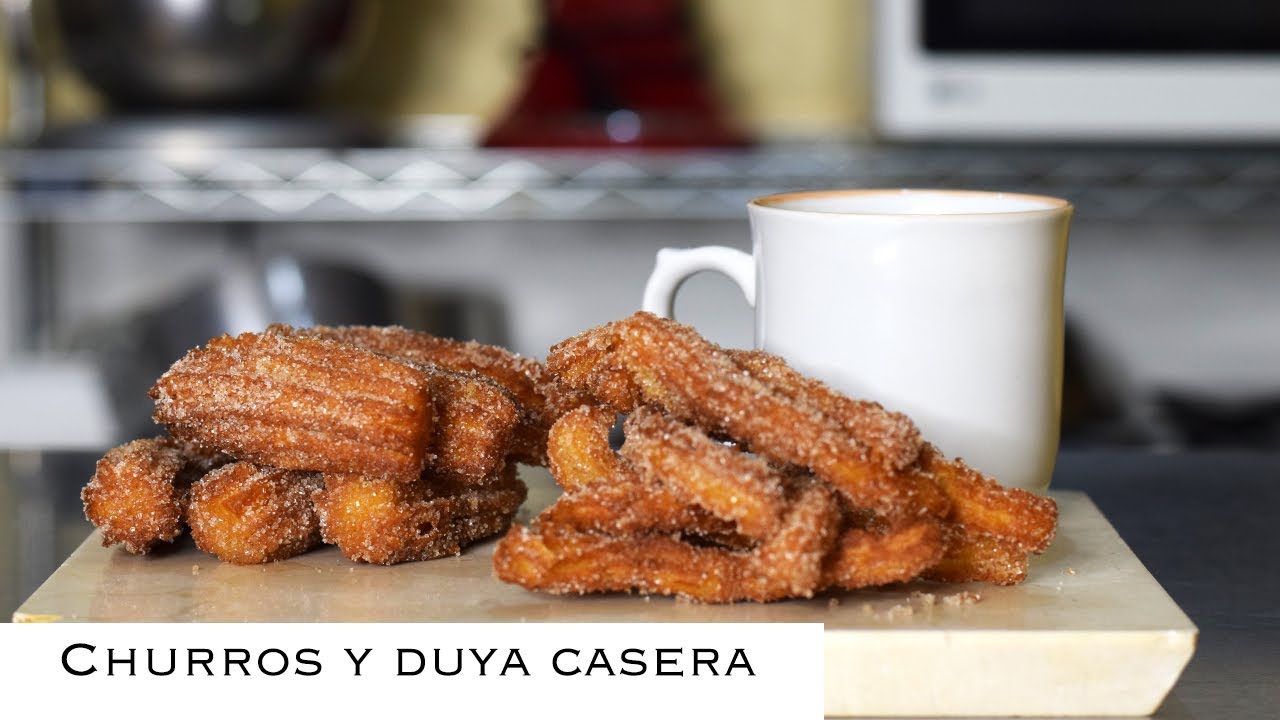 Churros y duya casera. crujientes, deliciosos, muy fáciles de preparar ...