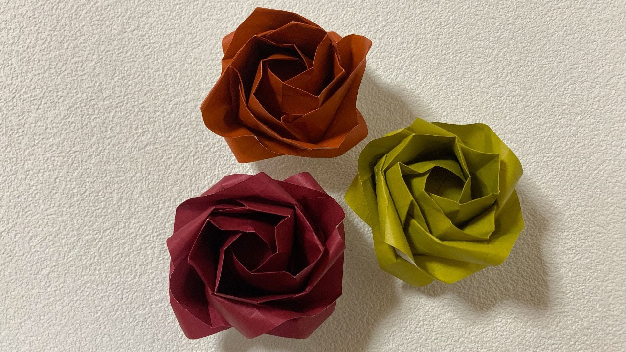 【折り紙の花】作り直しの川崎ローズ（音声解説付き）