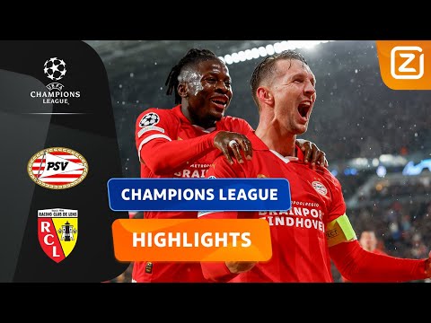 DE JONG MET EEN KOPBAL UIT HET BOEKJE?? | PSV vs RC Lens | Champions League 2023/24 | Samenvatting