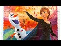 Princess anna and her friends  solving jigsaw puzzles from cartoon frozen