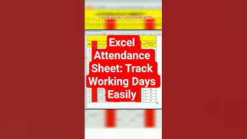 Excel Attendance Sheet: Track Working Days Easily! #shorts #excel #viral