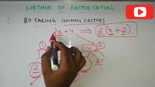 FACTORISATION//CH-14//CLASS 8//METHOD OF FACTORISATION--BY TAKING COMMON FACTORS// MATHSPEDIA
