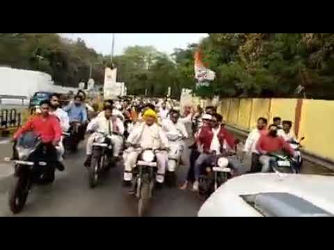 IYC President #SrinivasBV ji joins bike rally in #raipur,