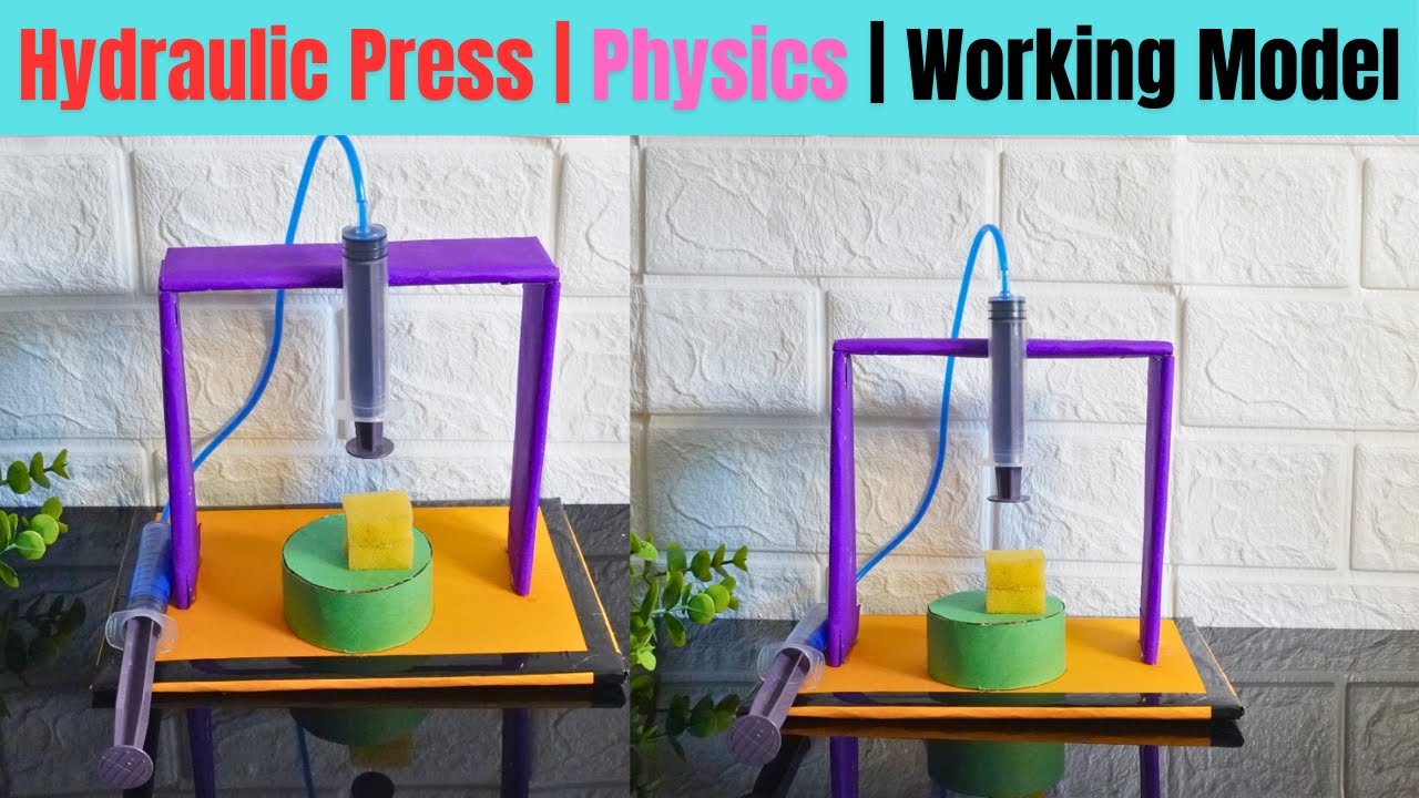 Hydraulic Press Working model easy | Physics Working Model project ...