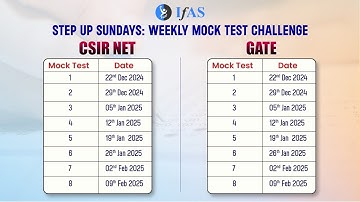 Free Weekly Mock Test Challenge with Step Up Sundays | CSIR NET | GATE | IFAS Chemistry