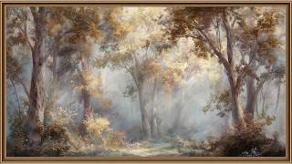 Misty Autumn Forest TV Frame Art | Elegant Woodland Digital Wall Art for Samsung Frame TV