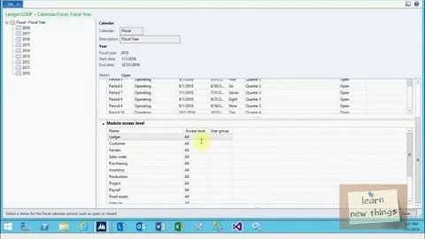Fiscal calendars On Microsoft Dynamics AX 2012 R3