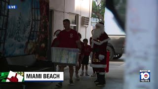 Special holiday toy giveaway hosted by Miami Beach firefighters