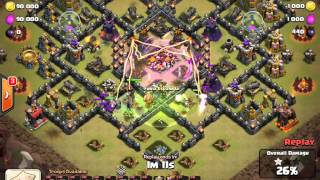 Clash of Clans Most Heroic attack TH9 vs TH10 with GoWiWiPe