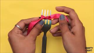 How to make ribbon bow with a fork