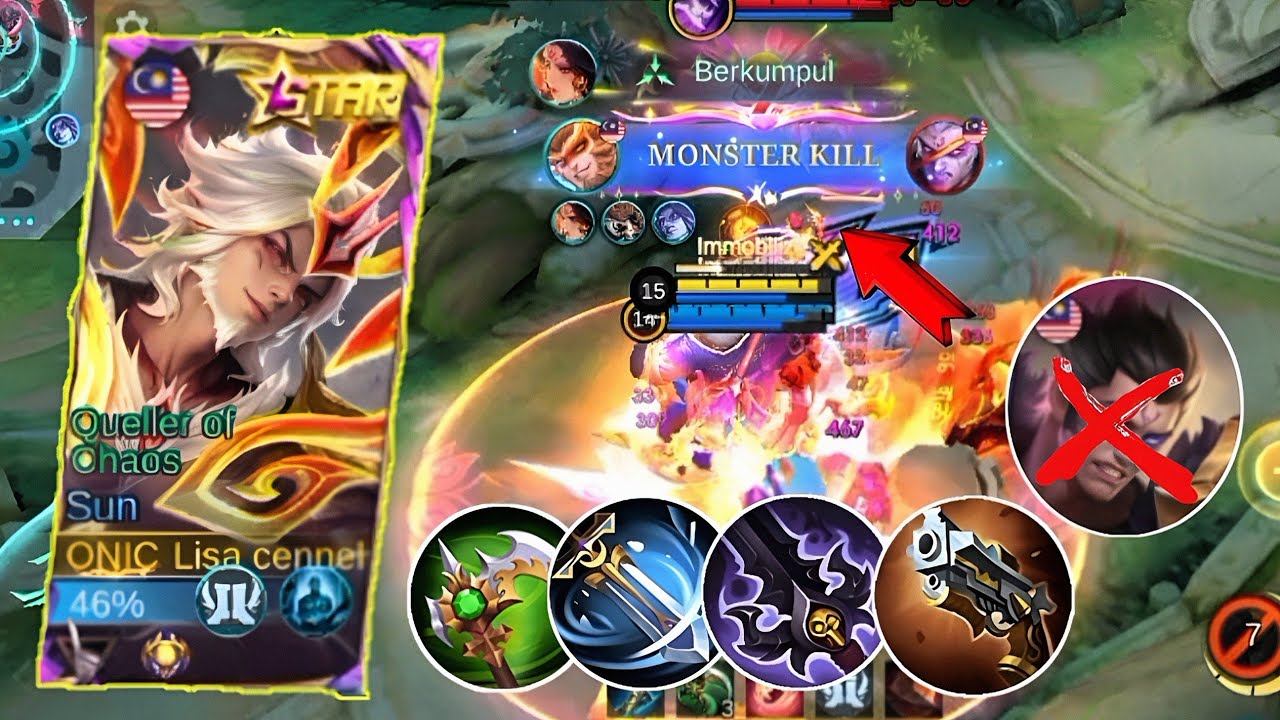 SUN VS PHOVEUS DI EXP LANE TERBARU❗ BUILD TERSAKIT SUN | GAMEPLAY SUN TERBARU | MLBB