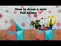 Mini Paper Pen Holder✨Aesthetic desk organiser|Room decor idea#trendingvideo #youtubevideo#diycrafts