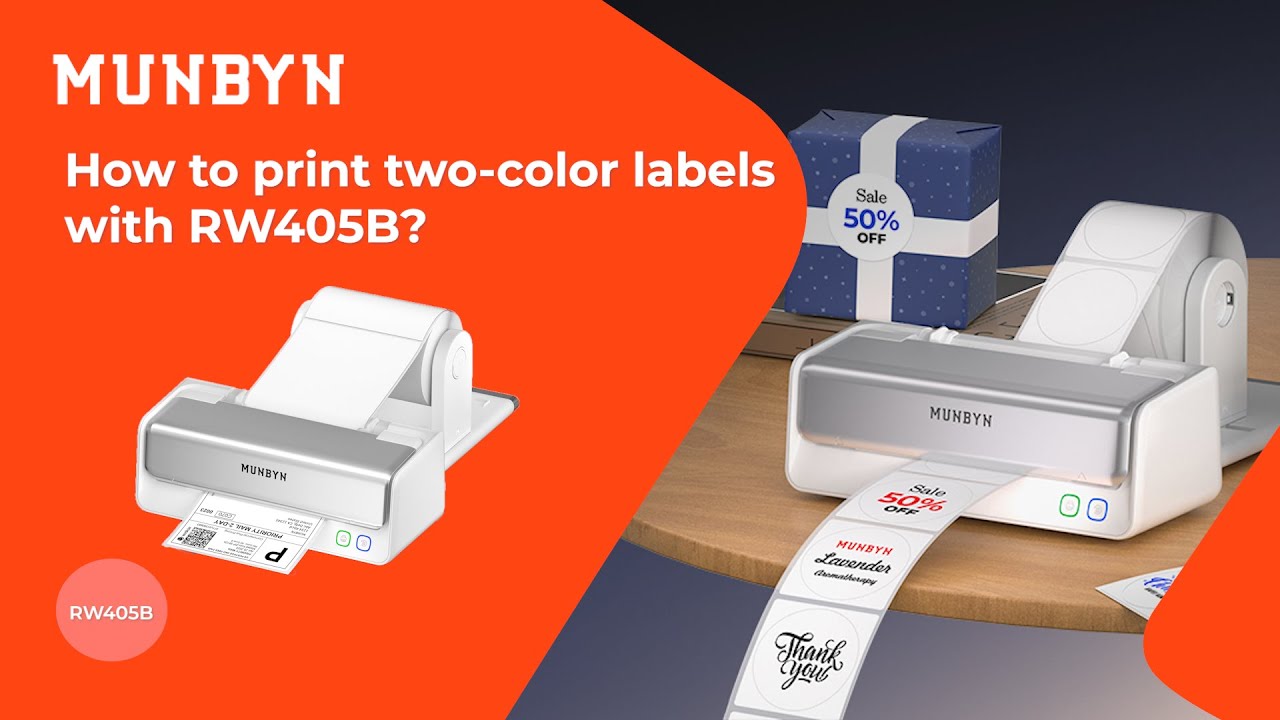 【RW405B】How to print two-color labels with RW405B - YouTube
