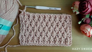 كروشيه / غرزة جبال الألب  بالتفصيل _ Alpine stitch crochet for beginners