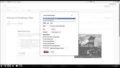 4.3 Embed your Google Calendar in a Google Site
