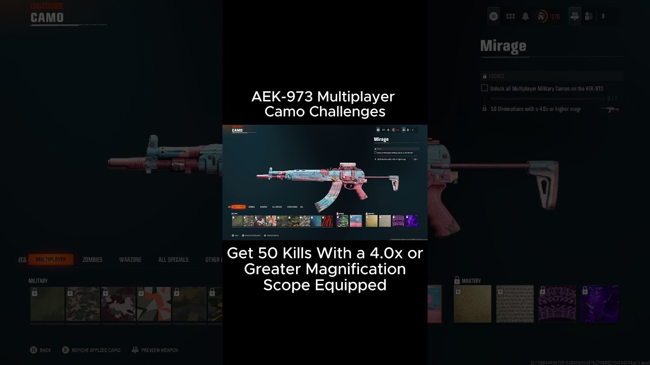 AEK-973 Multiplayer Camo Challenges 