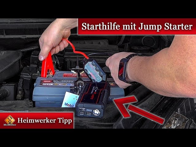 Starthilfe mit Powerbank - Auto Starthilfe mit Jump Starter / Starthilfe  Booster 🚗+🔌+🔋▻ so geht's 