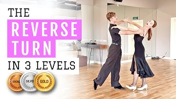 Reverse Turn Slow Foxtrot in 3 levels 🥉🥈🥇 Ballroom Lesson #ballroomdance #dancesport