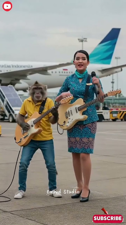 Viral Monyet Main Gitar Akustik di Bandara #empudstudiogrup #empudstudio #shorts