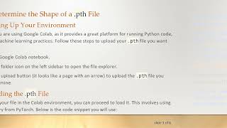 How to Determine the Shape of a .pth File in Google Colab