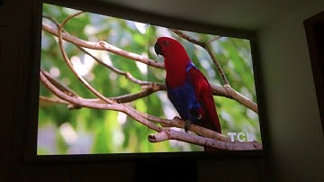 Spandex acoustically transparent material test, left part screen
