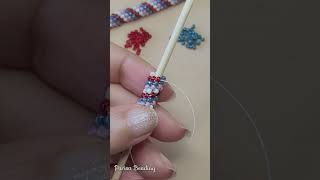 DIY Beaded Tubular even Peyote Bracelet Tutorial #diytutorial #peyotestitch #beadedbracelet #shorts