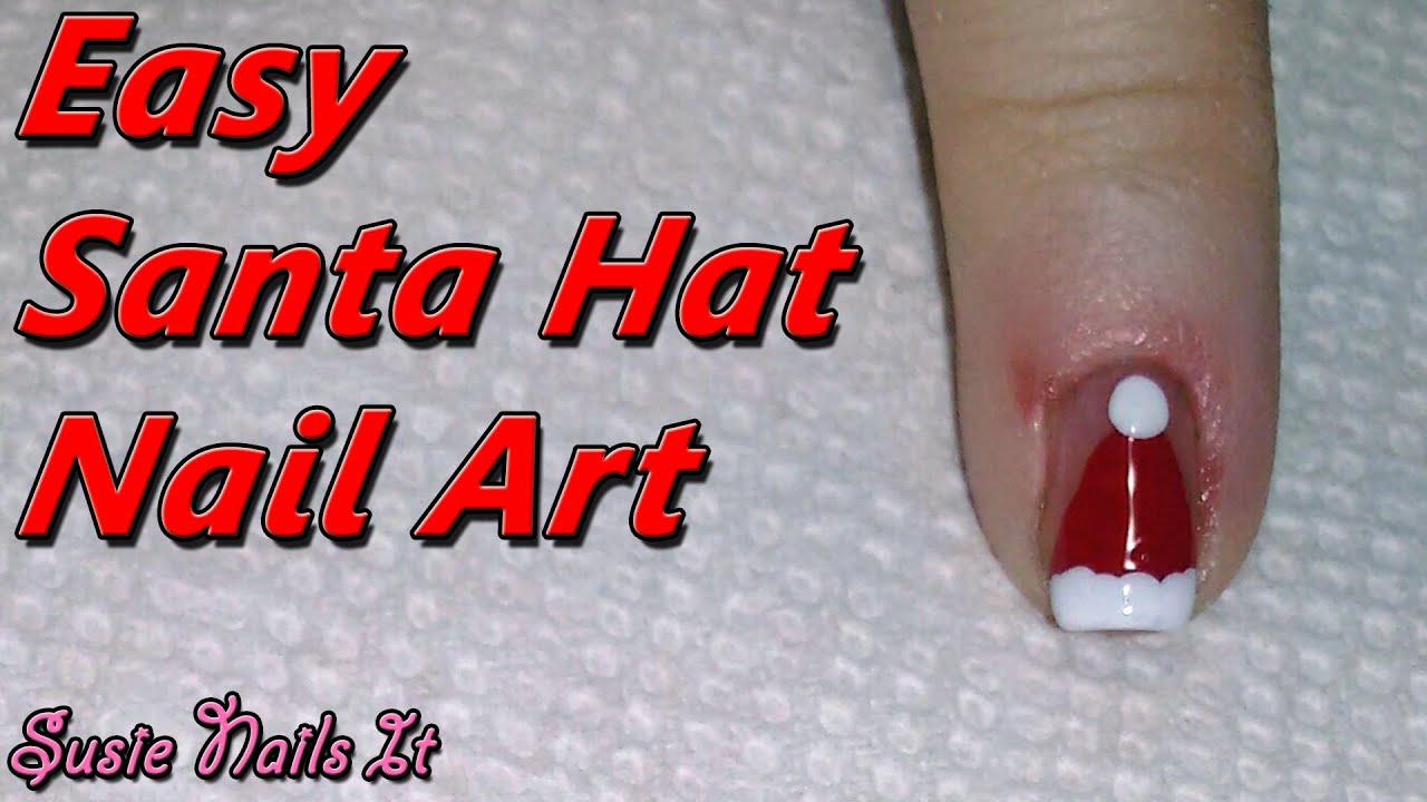 1. "Santa Hat Nail Art Tutorial" - wide 2