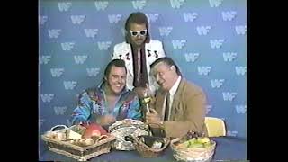 Le Brunch a Pat Patterson with new IC Champion Honky Tonk Man &amp; Jimmy Hart - June 1987