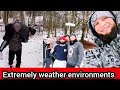 khamzat Chimaev training at extremely weather environments with is team