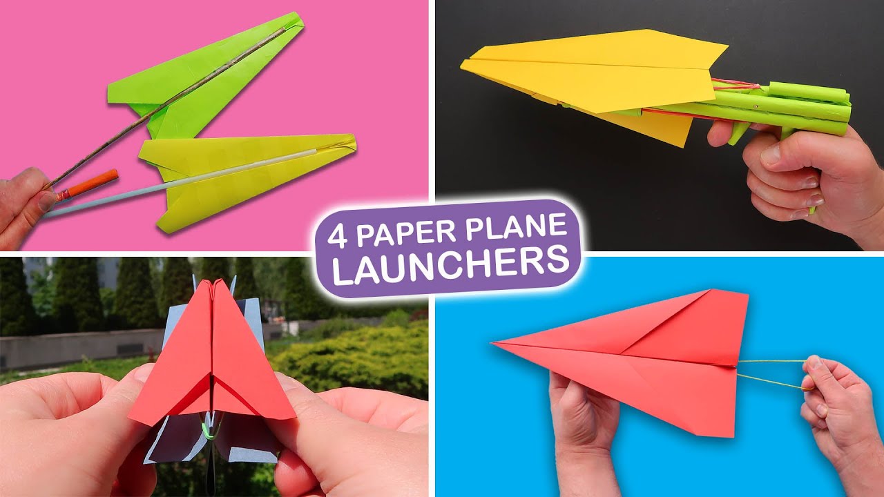 4 Cool paper airplane Launcher YouTube